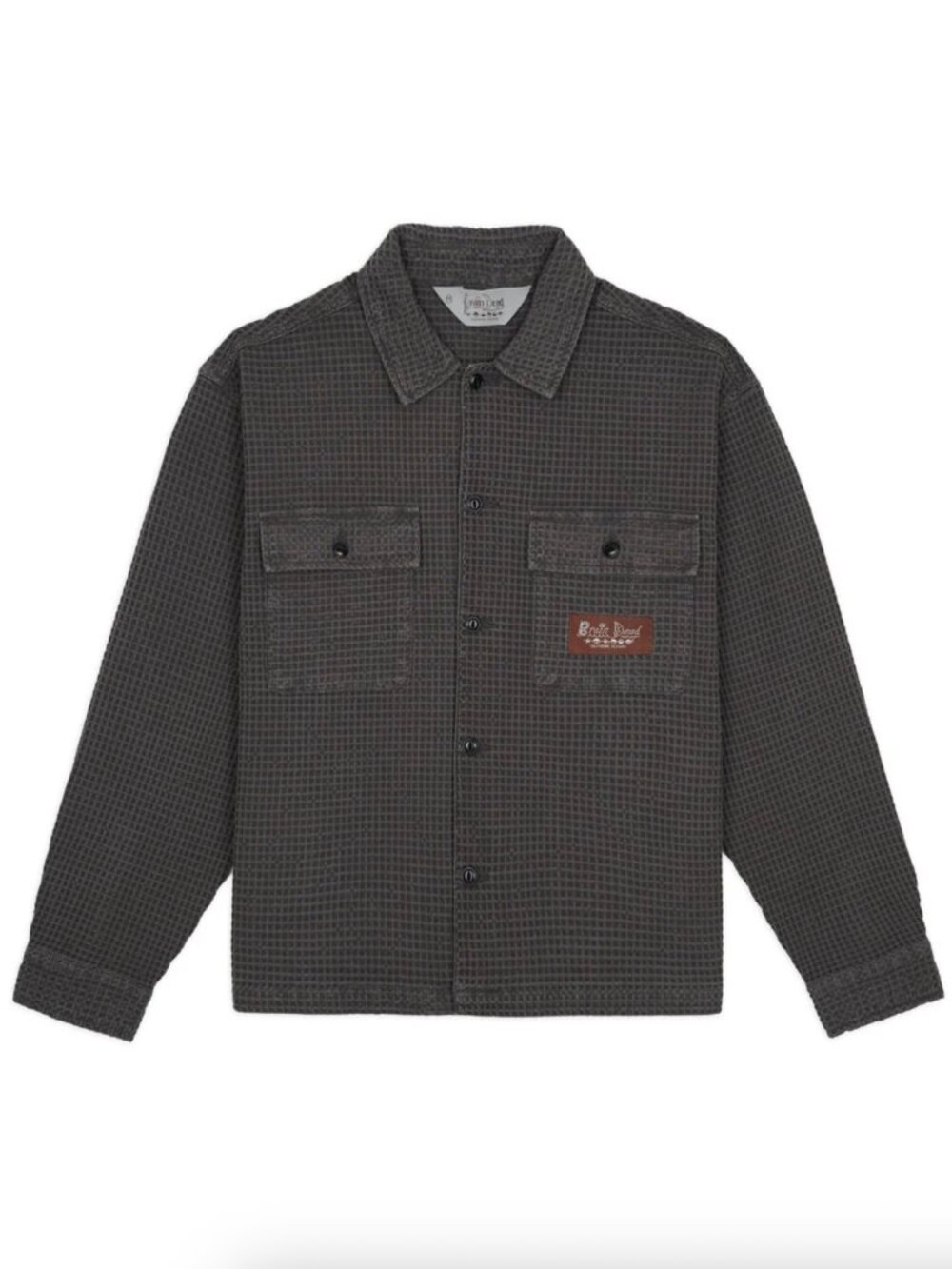 Brain Dead Waffle Button Front Shirt, Clay, Medium